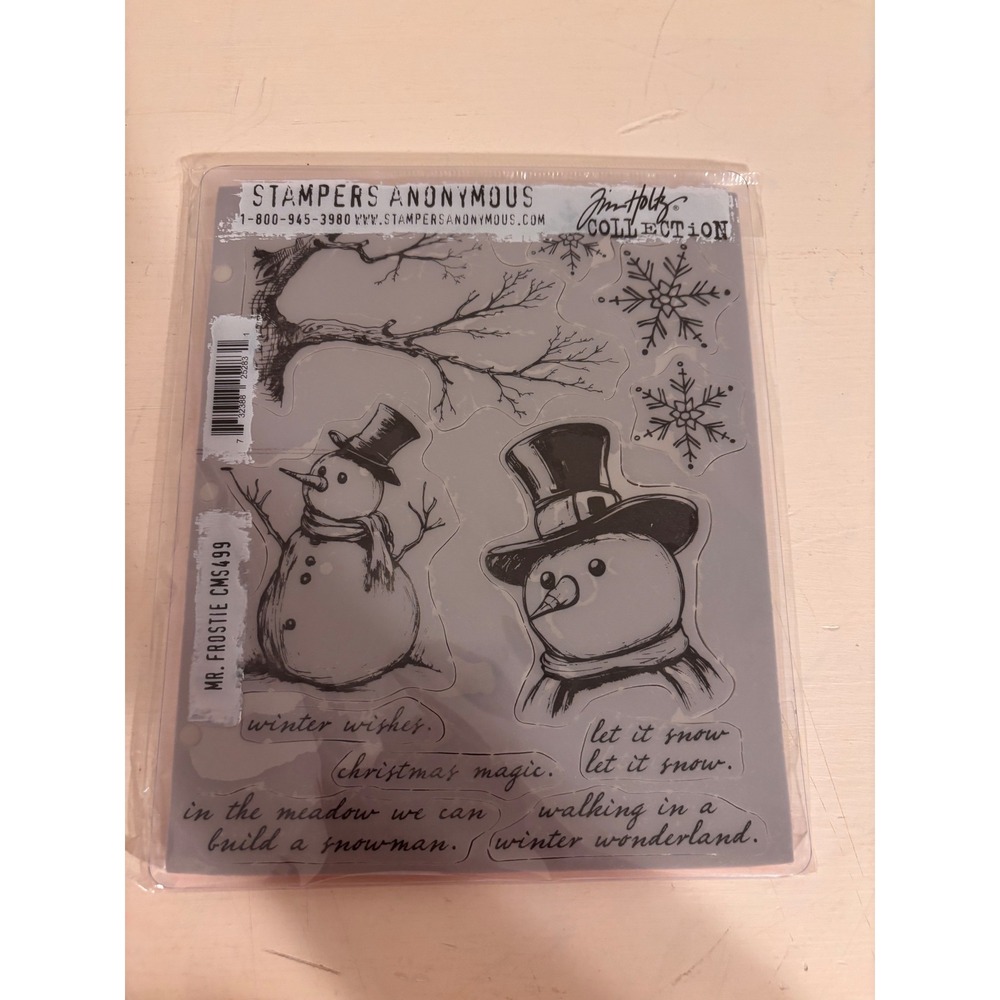 Tim Holtz Stampers Anonymous Mr Frostie Cling Rubber Stamp CMS499 Winter Holiday